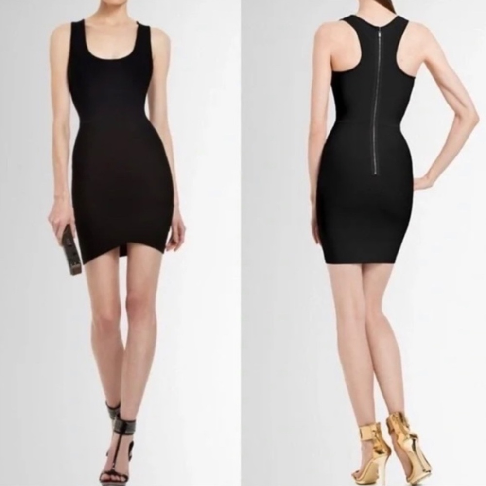 BCBGMAXAZRIA Black Gisela Stretch Bodycon Bandage Dress Size L